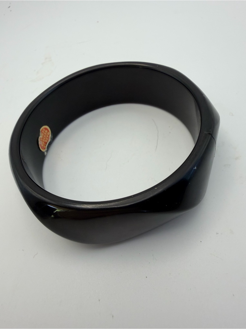 Black Made in West Germany Sculpted Plastic Bangle